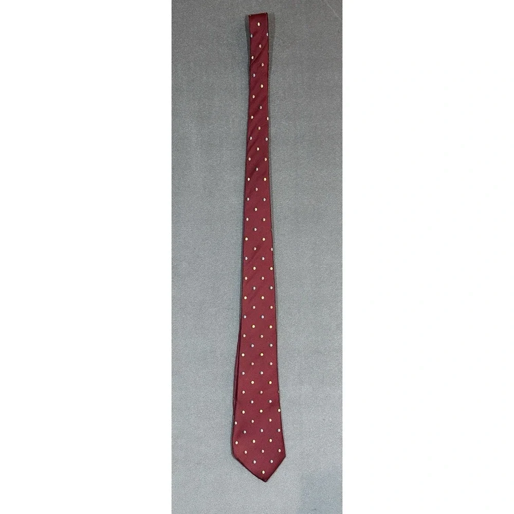 Geoffrey Beene Tie Red Mens Necktie Made In USA 100% Silk 57